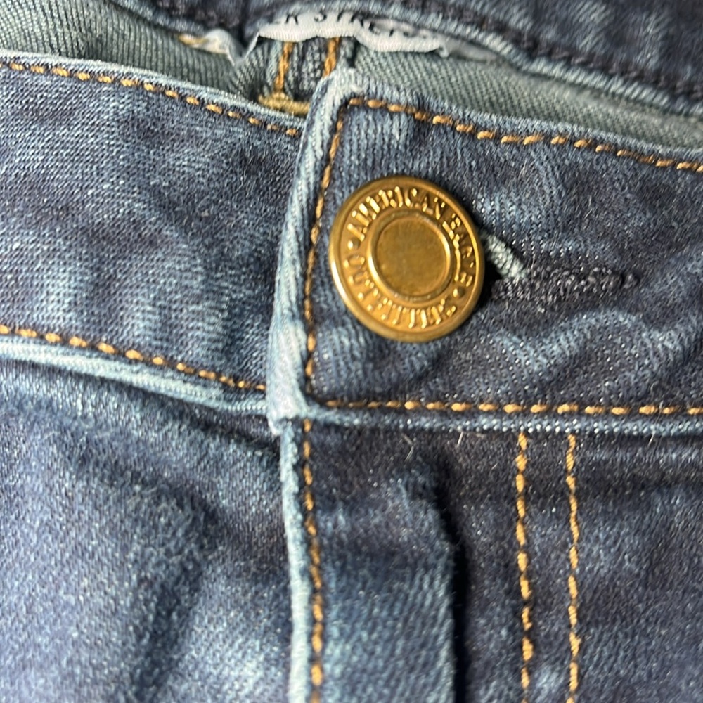 American Eagle Women's Stretchy Dark Blue Jeans Jeggings Skinny Jeans 2 Long - Picture 2 of 7